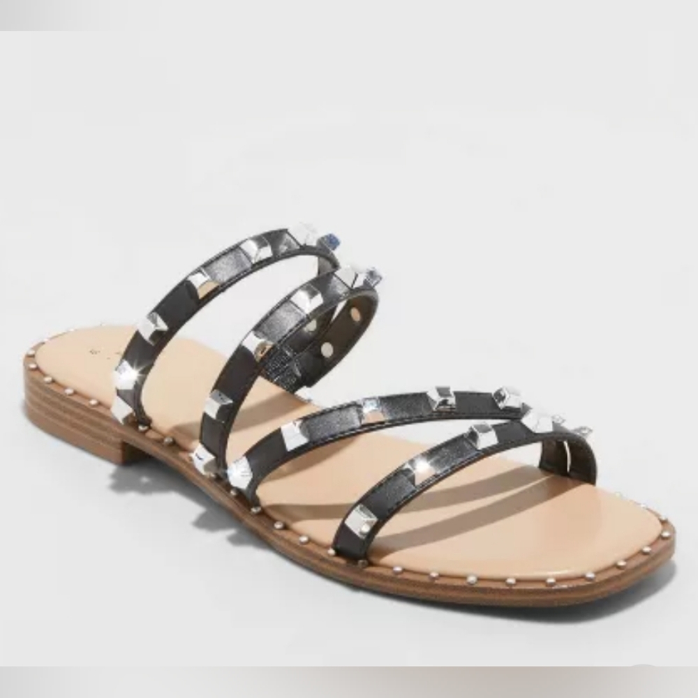 NWOT 9.5 Women's Hollis Embellished Slide Sandals - A New Day